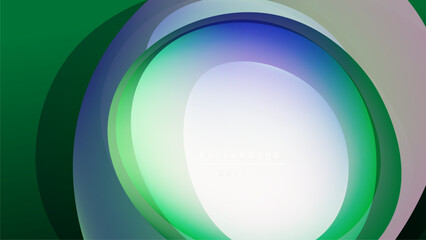 Abstract layers create circular design. Green, blue, purple hues blend, forming vibrant visual effect. Smooth gradients dominate composition.