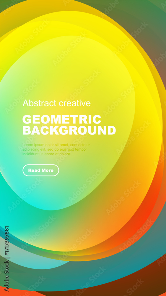 Poster bright abstract geometric background. overlapping colorful circles create dynamic visual effect. tex