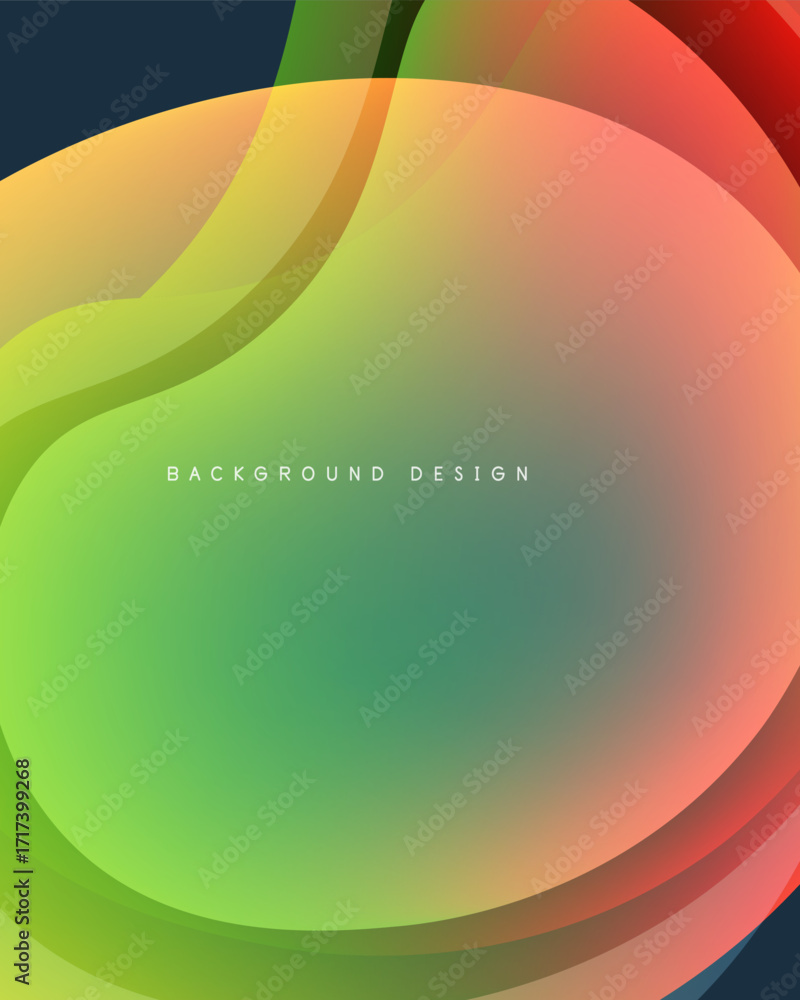 Poster abstract colorful layers create smooth gradients. design features flowing shapes, vibrant hues, mode