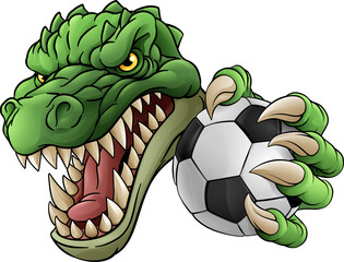 Crocodile Dinosaur Alligator Soccer Sports Mascot © Christos Georghiou