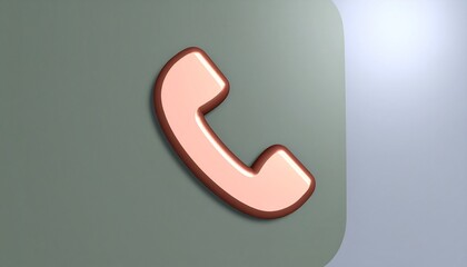 A red 3D telephone receiver icon with two curved signal lines floats against a gradient background shifting from light gray to green—symbolizing active communication with sleek dimensionality.