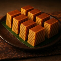 lapis legit layered cake indonesian traditional dessert stock photo