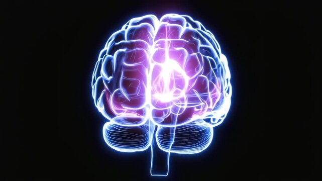 Abstraktes leuchtendes Gehirn &ndash; Symbolbild f&uuml;r neuronale Netzwerke und k&uuml;nstliche Intelligenz	