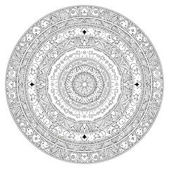 Naklejka premium Zen Garden Mandala Coloring Page for Balance and Harmony