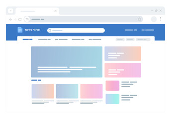 News portal homepage displayed on a web browser UI user interface simplified layout with headlines and articles online media journalism information platforms and digital news websites