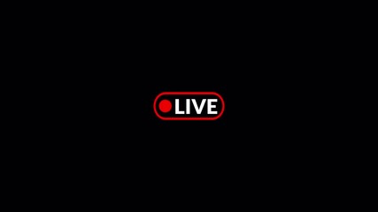 live button Animation on transparent background, Simple live streaming icon animation, live streaming and broadcast icon with alpha channel in 4k. - Powered by Adobe