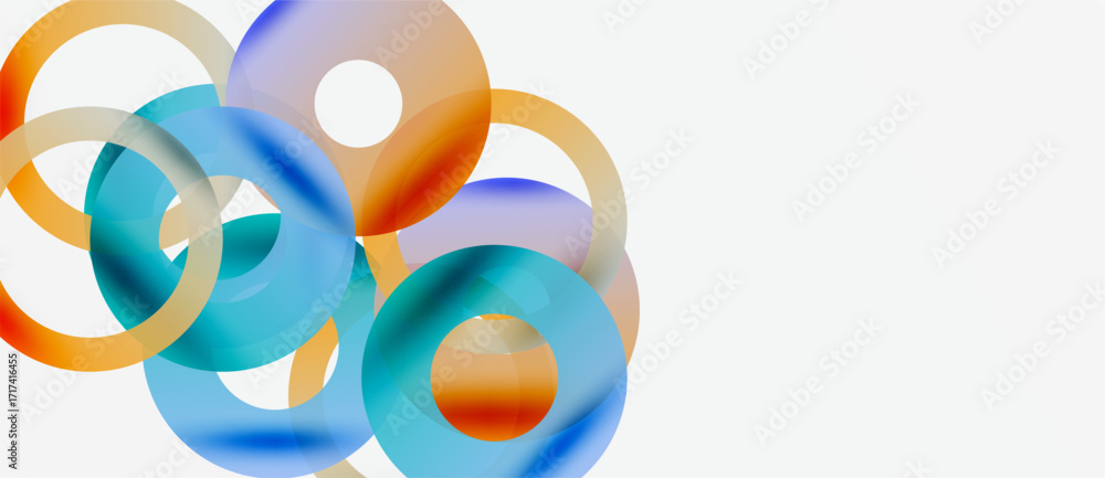 Aufkleber abstract composition featuring overlapping colorful circles. soft gradients create dynamic visual ef