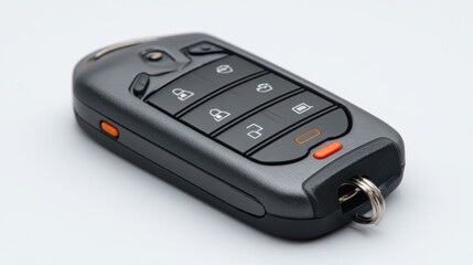 one remote control for opening a gate closeup on a white background high quality