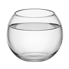 Crystal Clear Empty Fishbowl with Transparent Background and Reflective Surface for Aquatic Serenity Stock Photo