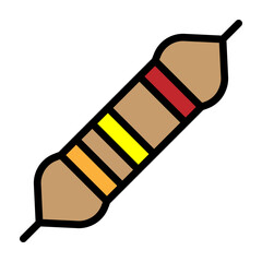 Resistor Vector Filled Icon Design