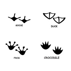 Webbed animal footprints icon