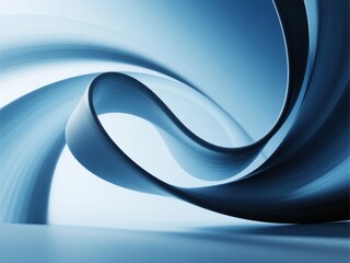 Obraz premium Abstract blue flowing ribbon with smooth curves and gradient lighting