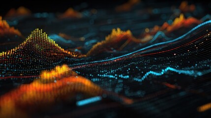 abstract futuristic financial data visualization