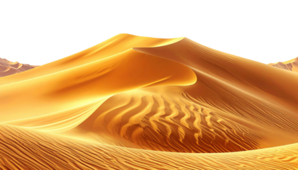 isolated desert dune PNG, golden sand wave pattern, transparent background
