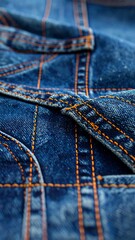 Closeup of Denim Jacket.