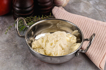 Italian soft young cheese stracciatella