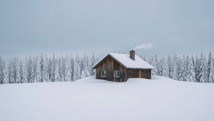 A lonely mountain hut surrounded by deep snow&mdash;the risk of isolation.