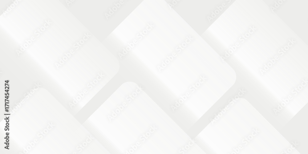 Poster 3d white geometric abstract background overlap layer on bright space with rounded rhomb effect decor