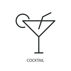 Cocktail thin line vector icons.