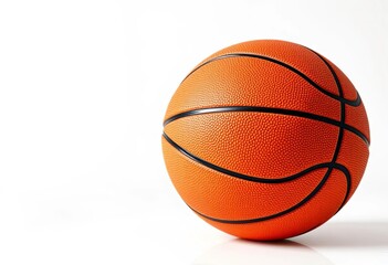 Fototapeta premium Close-up of a basketball on a pristine white background, equipment, detail