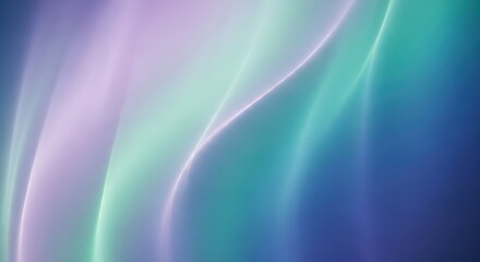 Soft Abstract Gradient Waves: A gentle and modern abstract background with flowing, curved light waves in a soft green, blue, and purple gradient, for technology or wellness.
