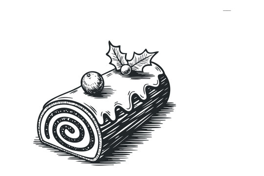 yule log cake clipart