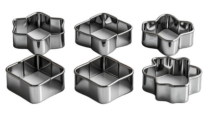 Set of six decorative metal cookie cutters