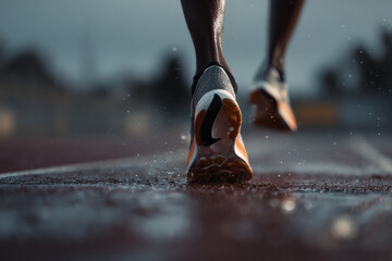 Minimalist Close-Up of Runner’s Shoes in Motion with Dynamic Blur