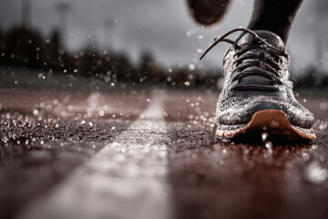 Minimalist Close-Up of Runner’s Shoes in Motion with Dynamic Blur