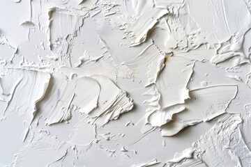 Obraz premium Photo of Many rough white smears of acrylic oil paint on flat surface. Background texture for backdrops or mapping