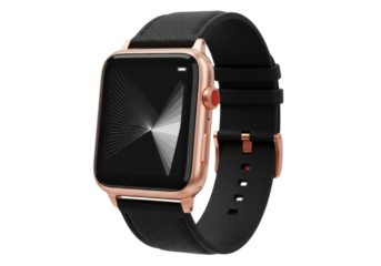 Isolated smart watch with black band offers convenience and connectivity for daily use