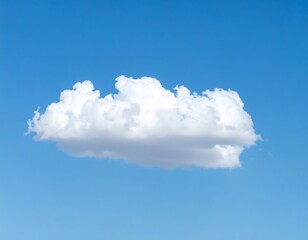 Single fluffy cumulus cloud in a clear blue sky