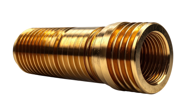 Brass plumbing fitting, 3D render