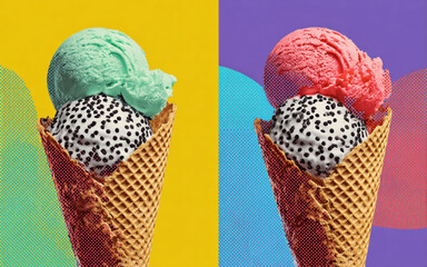 ice cream cone isolated on black