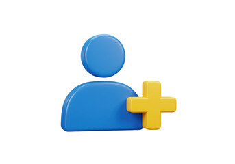 Obraz premium Isolated User Icon with Plus Sign, Add New Member or Contact, People Account Symbol