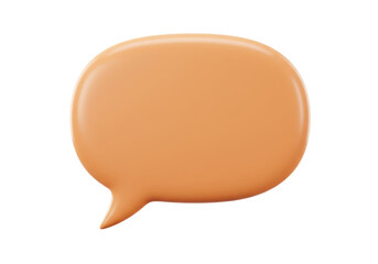 Isolated conversation bubble with orange skin in a blank dialog cloud for communication