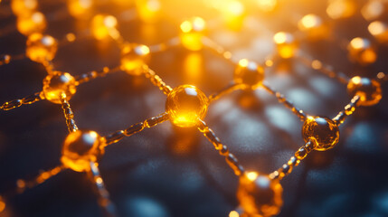 Innovative molecular structure illuminated by warm light at the macro level in a laboratory setting