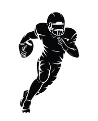 Silhouette of an american football player running with the ball © alexpro