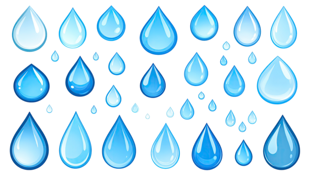 Collection of stylized water droplets (2)