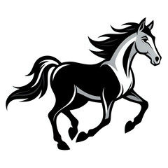 Obraz premium horse ,hand drawn illustration outline isolated on white background