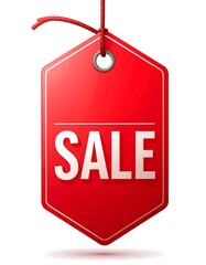 Red sale tag hanging