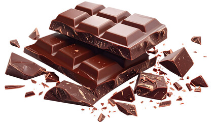 Chocolate Bars PNG, Transparent Background, Sweet Candy Bar, Dark Chocolate, Milk Chocolate, Dessert Illustration, Snack Bar, Cocoa Treat, Realistic Chocolate Piece, Confectionery Design