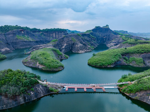 Aerial photography of Gaoyiling in Chenzhou, Hunan Province in the summer evening