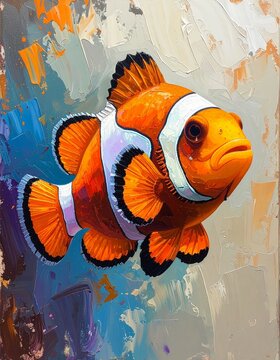 &Ouml;lgem&auml;lde Clownfisch