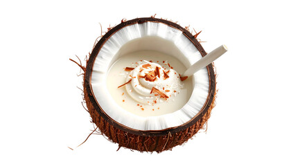 Coconut PNG, Tropical Fruit, Transparent Background, Fresh Coconut, Whole and Half Coconut, Exotic Nut PNG, Coconut Water Fruit, Summer Drink Ingredient, Island Coconut Illustration