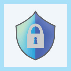 Data Security & Protection Shield with Lock