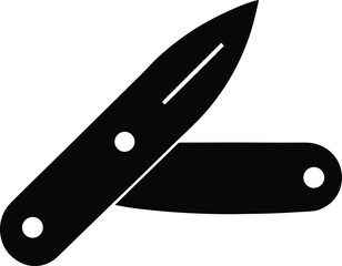 Swiss knife silhouette vector art illustration