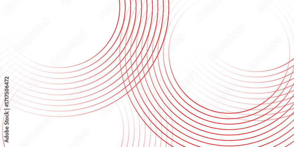 Aufkleber abstract white background with red circle lines. digital future technology concept.