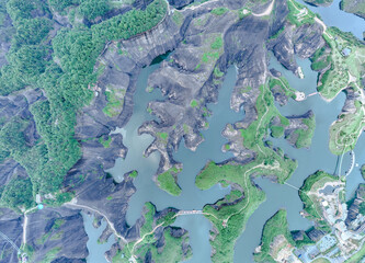 Aerial photography of Gaoyiling in Chenzhou, Hunan Province in the summer evening