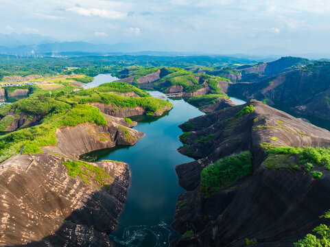Aerial photography of Gaoyiling in Chenzhou, Hunan Province in the summer evening